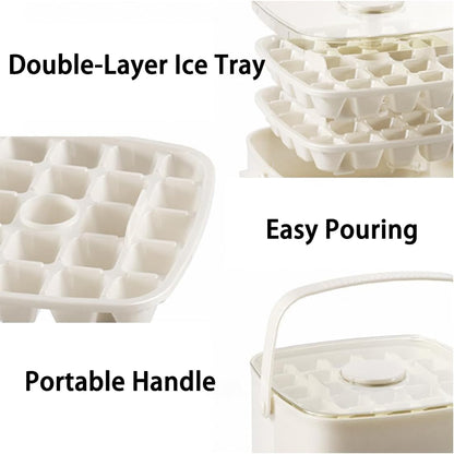 48-Cube Press Release Ice Maker Tray with Lid & Storage Bin