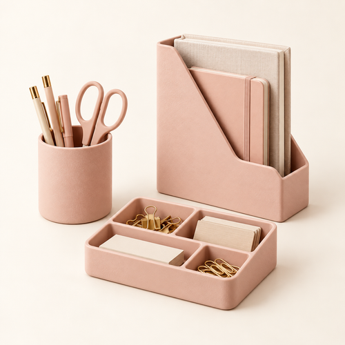 Blush Desk Organizer Set