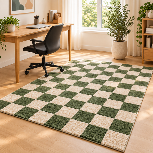 Elowen Checkered Tufted Area Rug