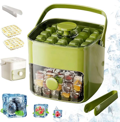 48-Cube Press Release Ice Maker Tray with Lid & Storage Bin